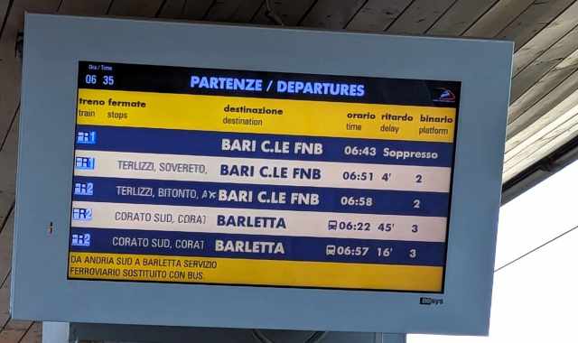 Le Ferrovie Bari Nord e il cronico ritardo dei treni. L'azienda: Colpa dei passaggi a livello